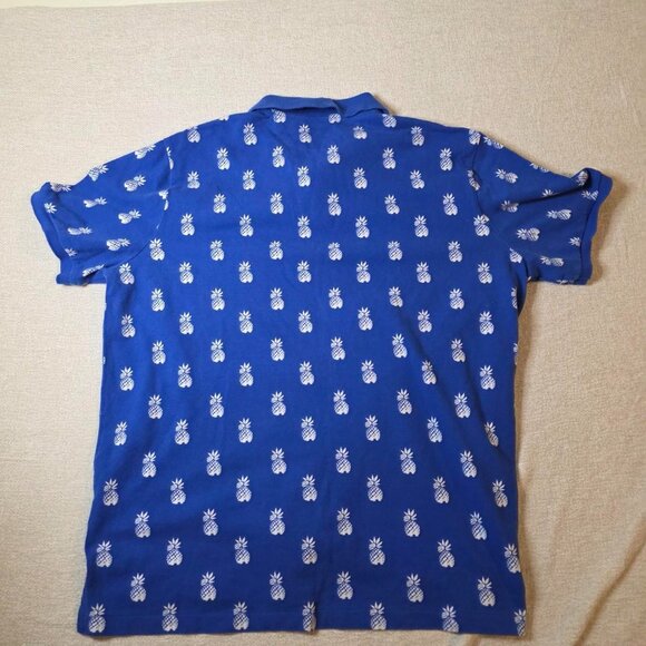 Polo Ralph Lauren pineapple print polo shirt blue classic fit size XL 100% cotto - Picture 7 of 7